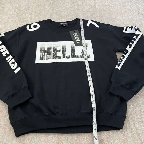 NWT HLZBLZ Black White Cotton Sweatshirt S - Picture 5 of 8